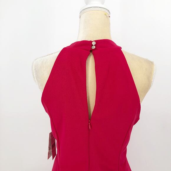 JULIA JORDAN Sheath Dress Size 8 Dragon Fruit Pink Halter Twist Sleeveless NWT - Picture 10 of 15